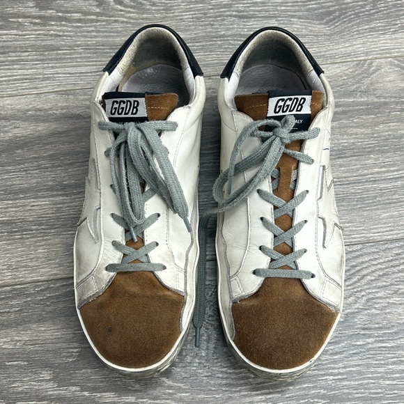 Golden Goose Men's Superstar Leather White and Brown sneakers size 44 - Picture 1 of 7